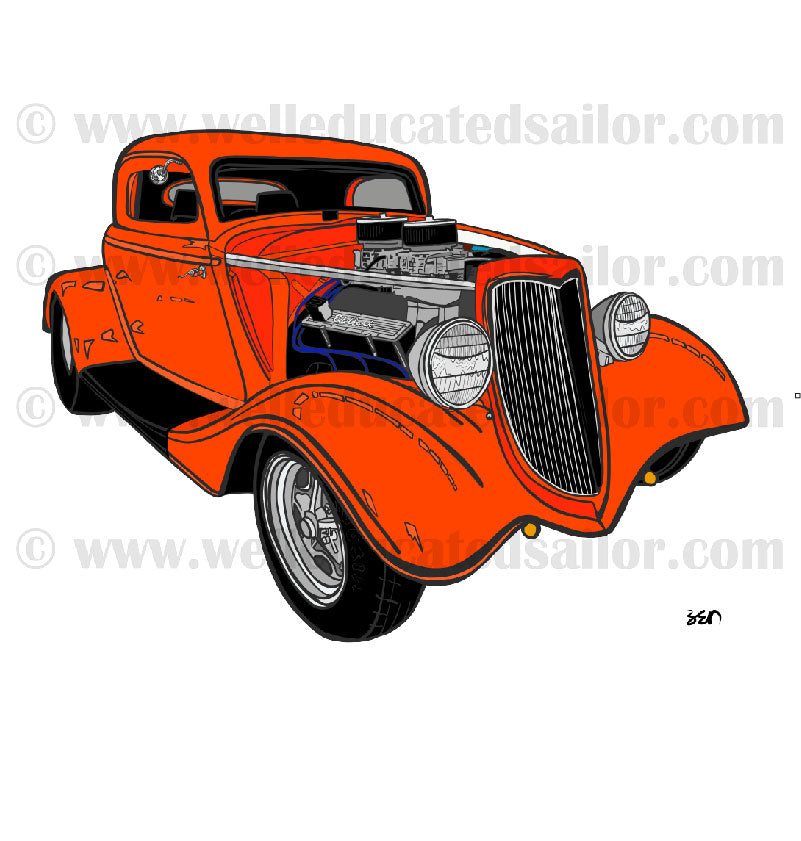33 Ford 3-Window Coupe Wog Orange