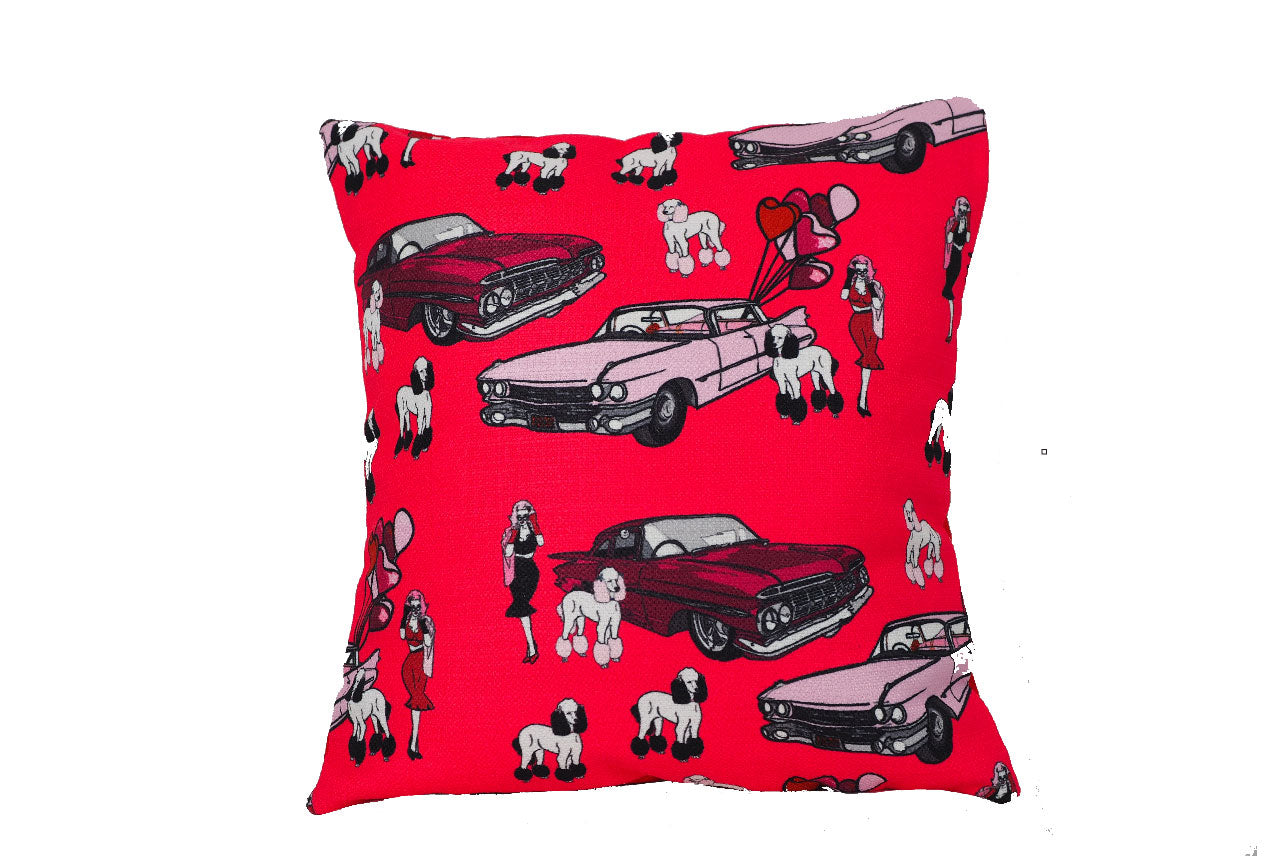 Pink Poodle Car Cushion