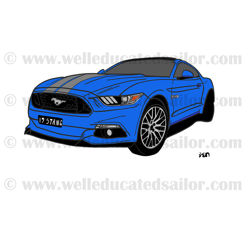 2017 Ford Mustang Coupe Blue Silver