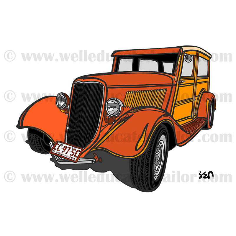 34 Ford Woody Orange