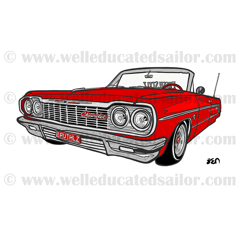 64 Chevrolet Impala Convertible Red