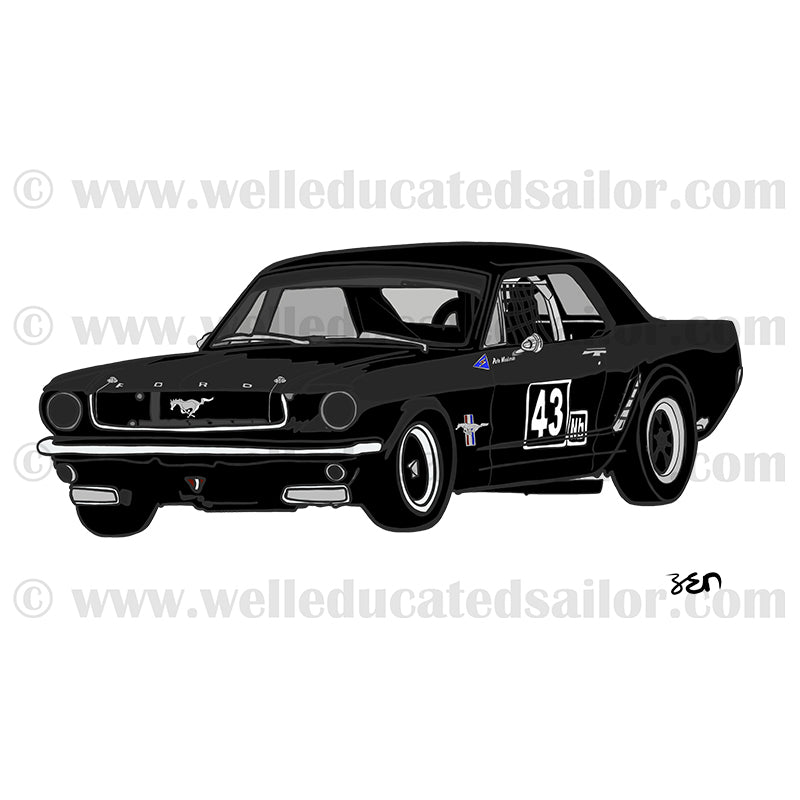 65 Ford Mustang Racing Coupe Black