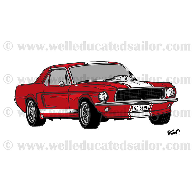 67 Ford GT Mustang Racing Coupe Red