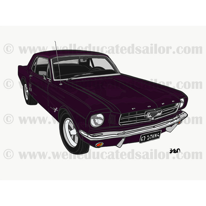 67 Ford Mustang Coupe Dark Purple