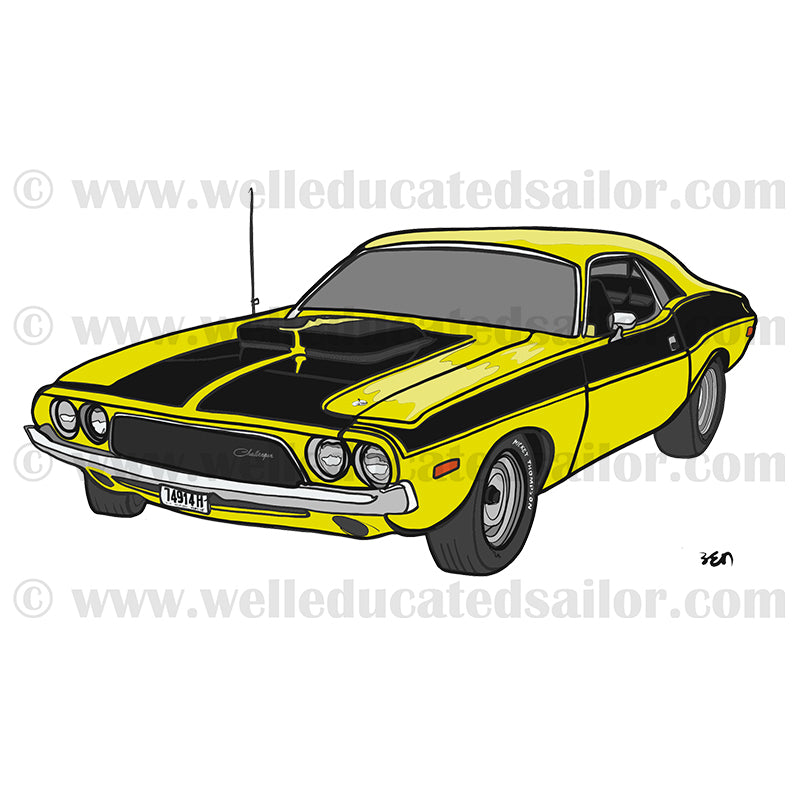 74 Dodge Challenger Coupe Yellow