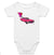 'CANDY PINK CADDY' ELVIS TRIBUTE CADILLAC BALLOONS BABY ONESIE