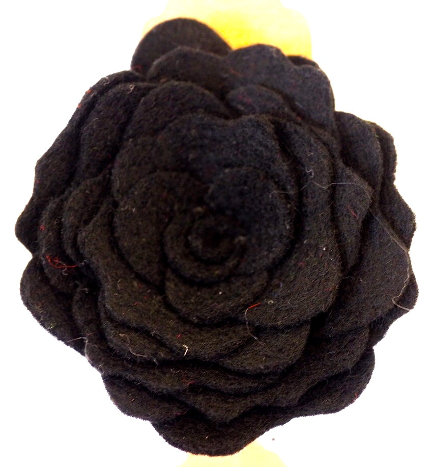 Flower - Black Felt Rose