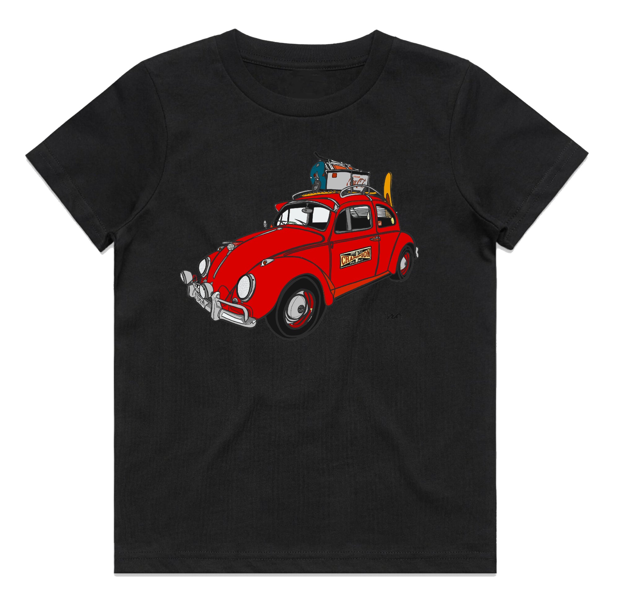 'THE RED BEETLE' 62 VOLKSWAGON VW BEETLE BUG SALOON KIDS TEE